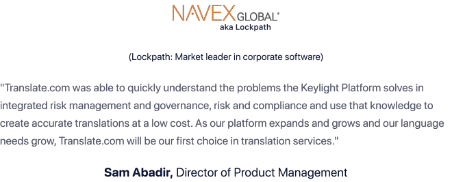 Navex review on Translate.com Business Translation Service 