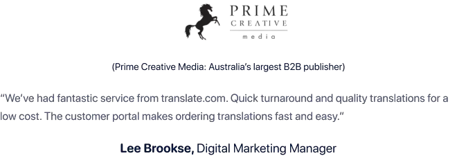 Prime Creative Media review on Translate.com PDF Translation  